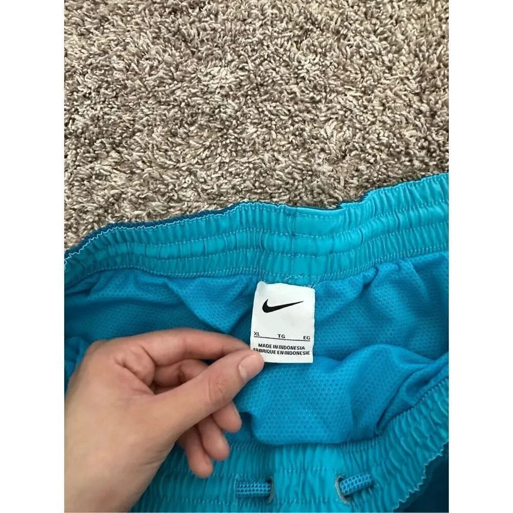 nike men’s swim trunks swim shorts blue lined men’s size XL - Picture 5 of 9